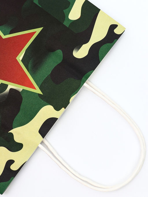 Цена за 2 шт. Пакет подарочный крафт С 23 Февраля 21?11?27 См