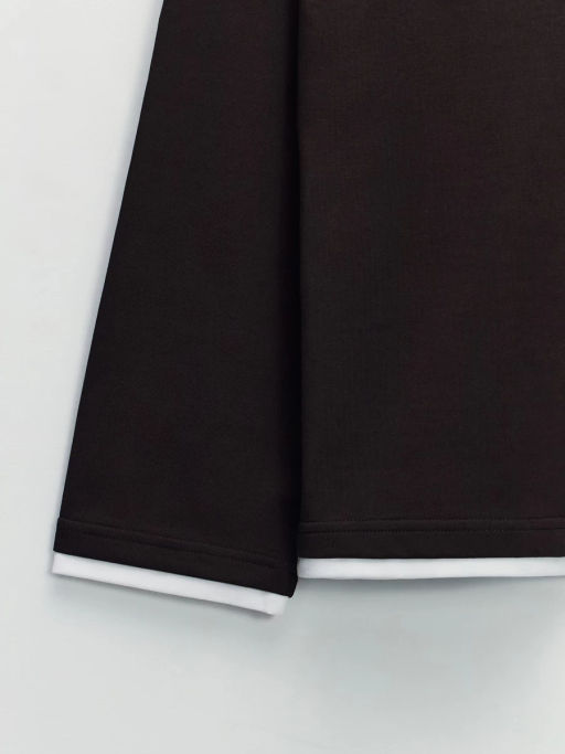 Контрастный лонгслив хенли / Zarina  фото 11