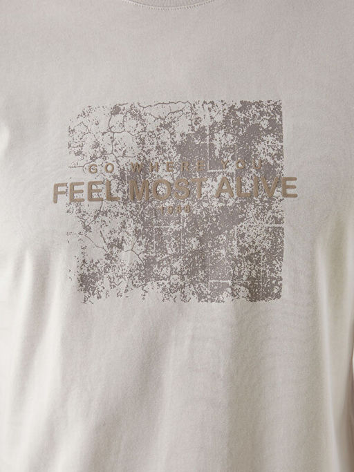 Bisiklet Yaka Bask?l? Penye Erkek Ti??rt