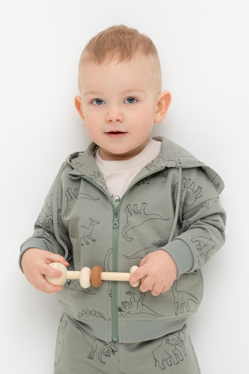 Crockid _ КР 302724/зеленый чай,динозавры к552 джемпер (толстовка) д/мал яс  фото 3