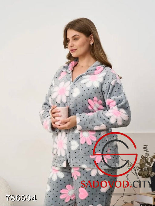 Женская теплая пижама со штанами