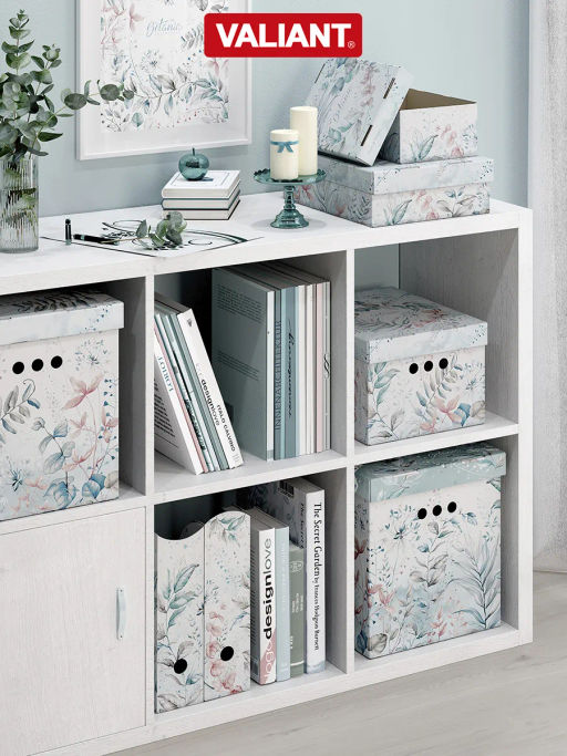 VAL BT-BCTN-LG-2F2L Набор коробов картон. 4 шт., 2 шт.-25*33*9 см, 2 шт.-16.5*25*9 см, BOTANIC LIGHT, шт