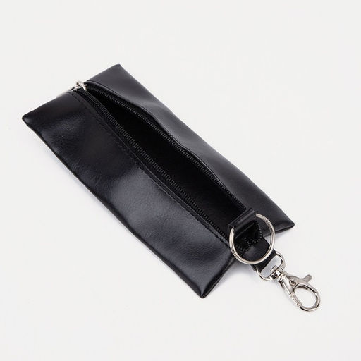 Ключница на молнии, длина 14 см, кольцо, карабин, цвет чёрный - Simaland фото 2