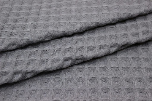 Вафельное премиум-полотно Бохо цв.серый с зеленым оттенком, ш.1.72м, хлопок-100%, 230гр/м.кв - Купава фото 2