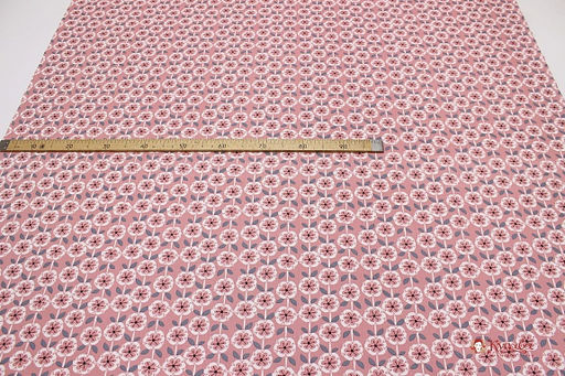 Интерьерный хлопок Цветочная графика цв.пыльная роза, ш.1.5м, хлопок-100%, 250гр/м.кв - Купава фото 2