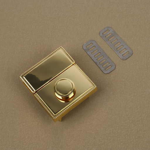 Цена за 2 шт. Застёжка для сумки, 4,3 4,7 см, цвет золотой - Арт узор фото 3