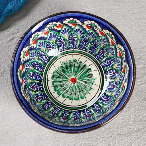 Коса Риштанская Керамика Узоры 14,5 см, малая, синяя - Шафран фото 5