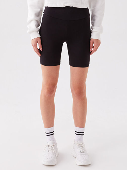 Kad?n Beli Lastikli D?z ?ort Tayt