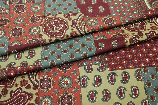 Импорт. хлопок Восточный узор-пэчворк цв.бордовый, ш.1.5м, хлопок-100%, 100гр/м.кв - Купава фото 5