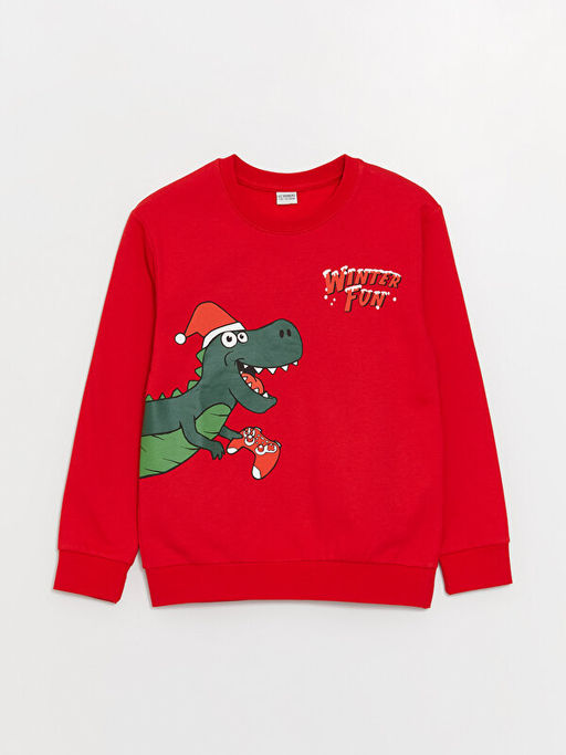 Bisiklet Yaka Y?lba?? Temal? Uzun Kollu Erkek ?ocuk Sweatshirt - Waikiki фото 3