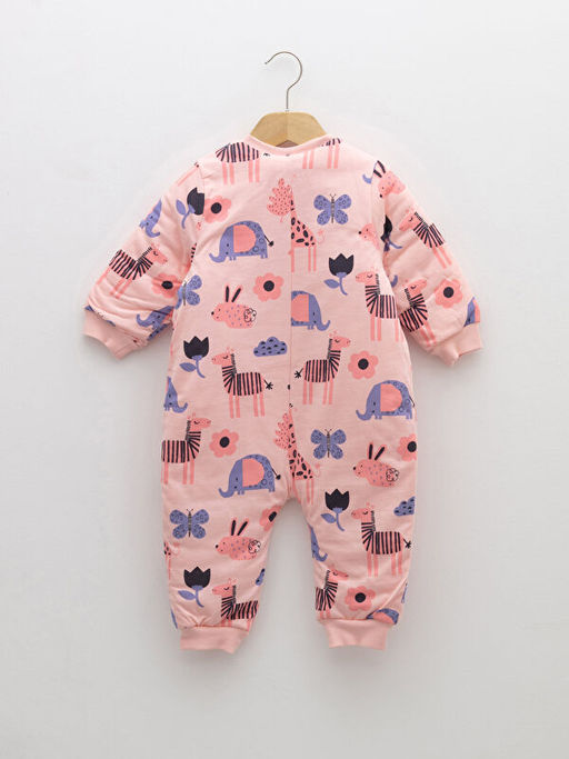 Bisiklet Yaka Uzun Kollu Bask?l? K?z Bebek Fermuarl? Uyku Tulumu - Waikiki фото 2