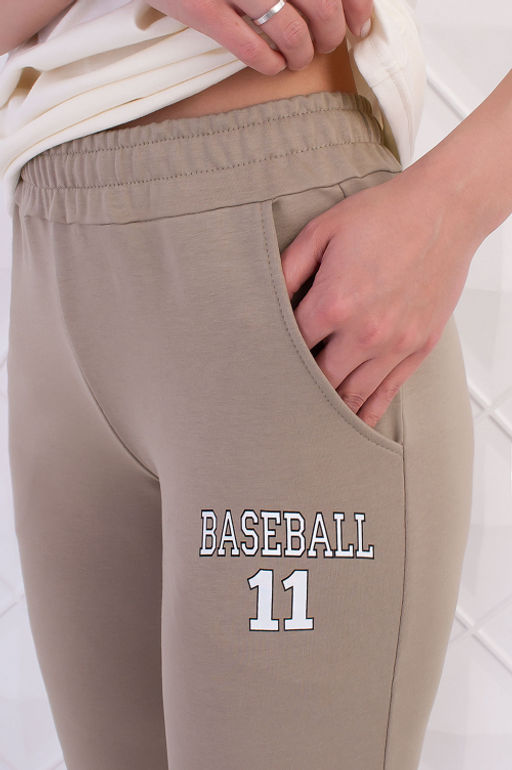 Арт. 21367 Костюм с брюками женский 42-50 (5 шт) Цвет:верх-молочный,низ-бежевый - Калинка фото 9