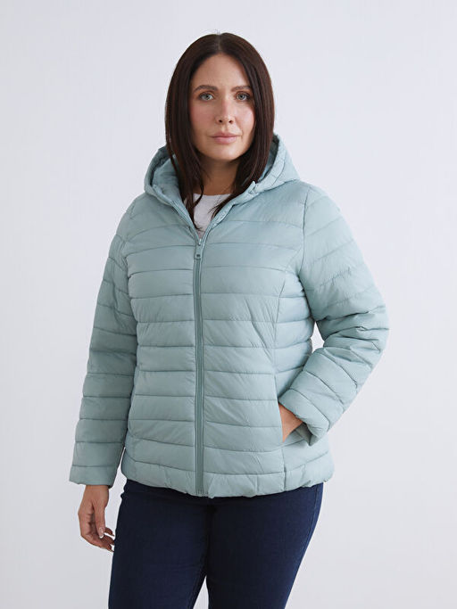 Kad?n Kap??onlu D?z ?i?me Mont