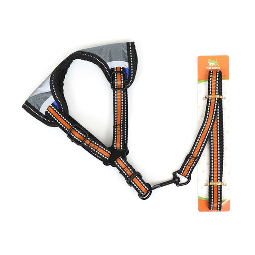 Комплект амуниции светоотражающий, размер M, ОГ 40-70 см, стропа 2 см, оранжевый - Пижон фото 10