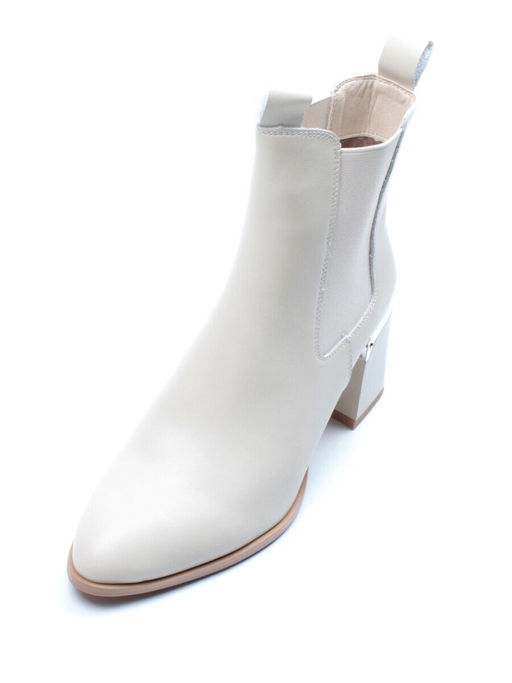 01-PCT161-2 BEIGE Ботинки Челси демисезонные женские (натуральная кожа, байка) - Фабричный китай фото 5