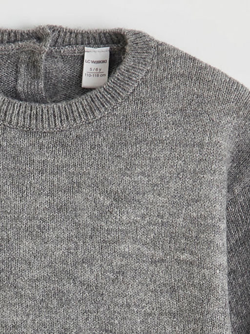 Bisiklet Yaka Fiyonk Detayl? K?z Bebek Triko Tak?m