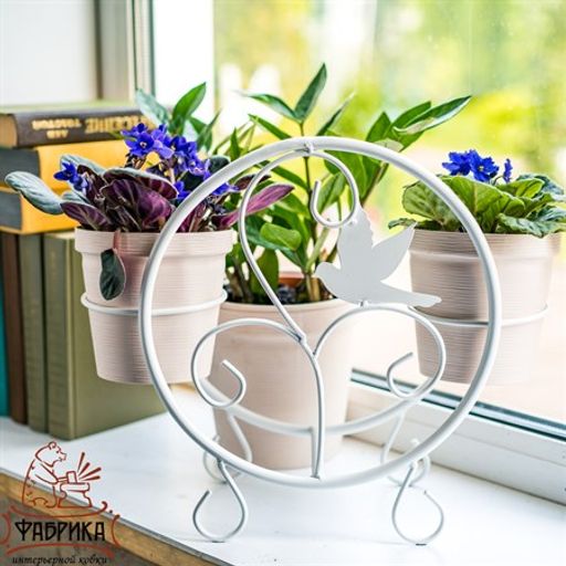 Подставка для цветов на подоконник 41-002W на 2 цветка - Фабрика интерьерной ковки фото 5