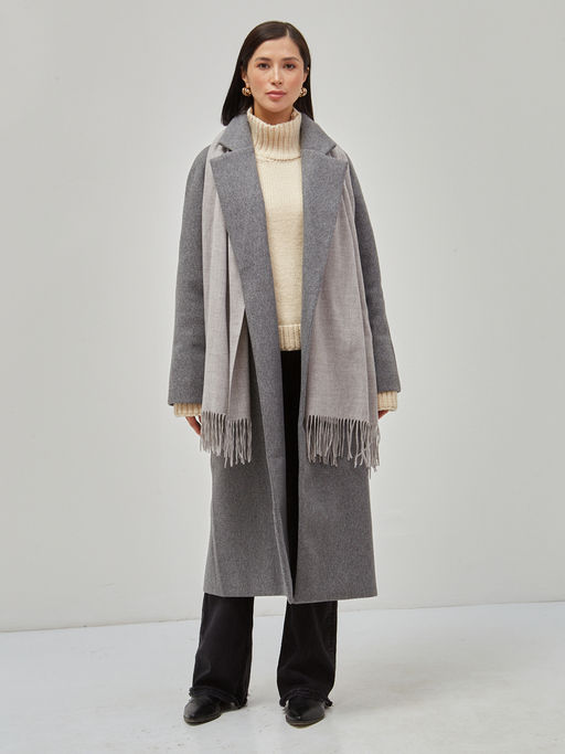 в составе шерсть Большой, мягкий, теплый двусторонний однотонный палантин - Tantino фото 2