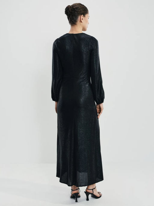 Платье из блестящей ткани с разрезом / Zarina