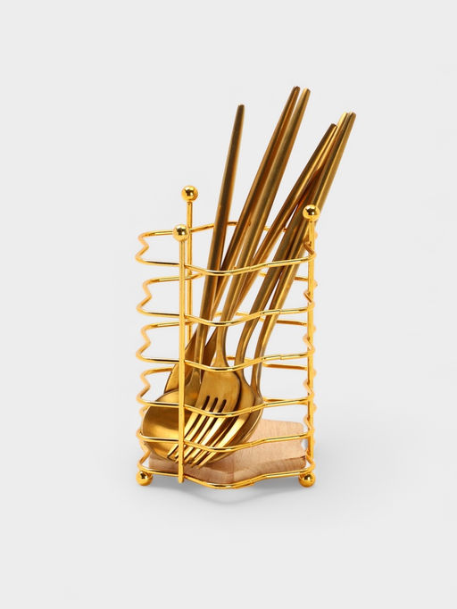 Сушилка для столовых приборов «Доляна. Старлайт», 11×11×15.5 см, золотистая