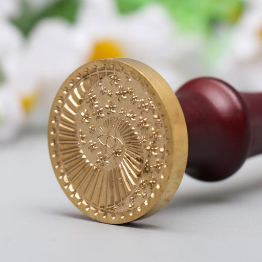 Печать для сургуча с деревянной ручкой «Инь-ян - китайский зонтик», 9×3×3 см