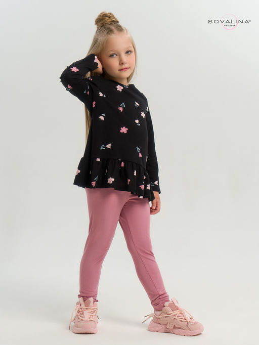 Костюм Алиса тюльпаны на черном-сухая роза - Sovalina фото 16