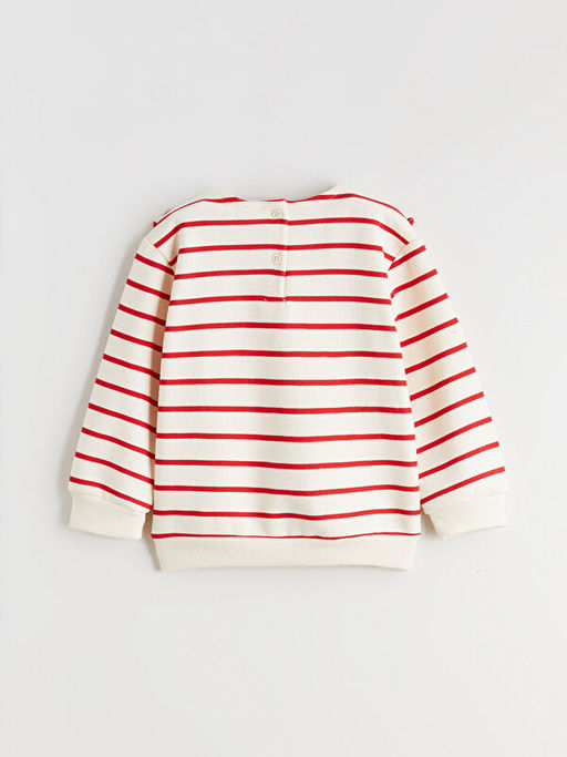 Bebe Yaka ?izgili K?z ?ocuk Sweatshirt