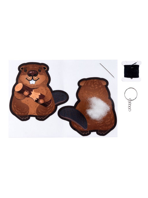 Игрушка мягкая. Брелок своими руками "Бобр"