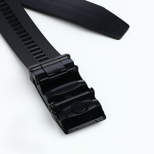 Ремень мужской, 120×3.5 см, регулируемая длина, металлическая пряжка автомат, чёрный