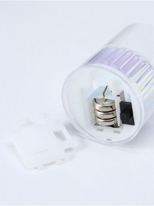 Цена за 4 шт. Светодиодная свеча LED - ночник RISALUX «Полосы», 3×LR1130, прозрачный, перламутр, 3.7×3.7×4.5 см