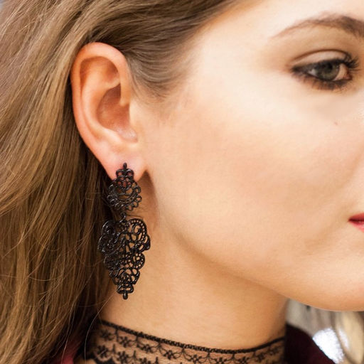 Серьги металл Люстры монелия, цвет чёрный - Queen fair фото 2