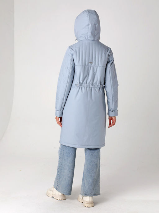 24323 Пальто дем. серо-голубой - Dizzyway фото 4