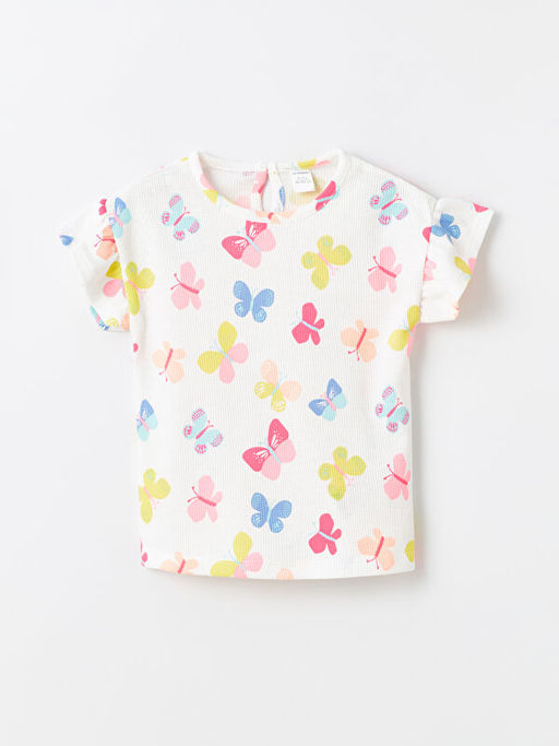 Bisiklet Yaka K?sa Kollu K?z Bebek Bluz ve ?ort 2li Tak?m