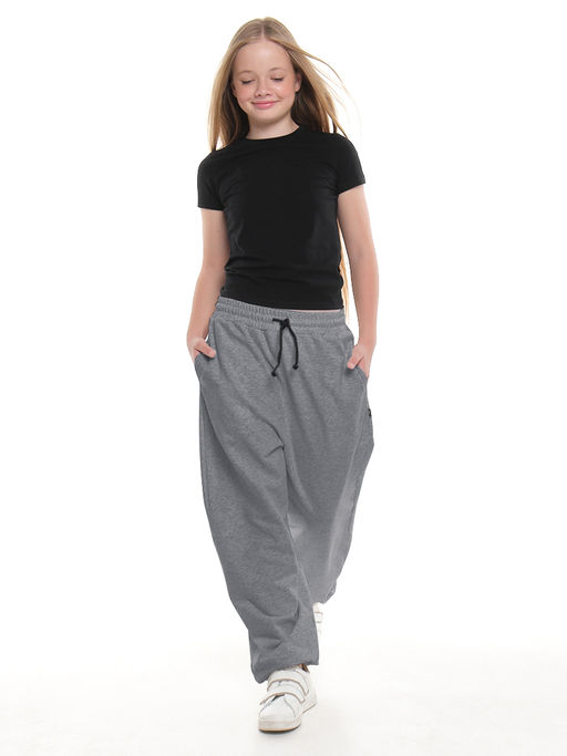 Брюки спортивные на резинке 22-7692 темно-серый меланж - Mini maxi фото 4