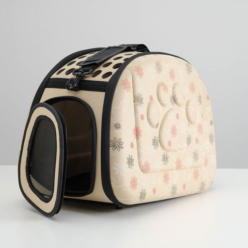 Складная сумка-переноска с отдельным входом, материал EVA, 43,5 х 28 х 33 см, бежевая - Пижон фото 5