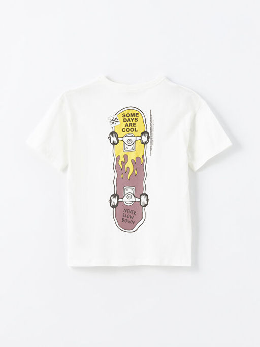 Rahat Kal?p Bisiklet Yaka Bask?l? Erkek ?ocuk Ti??rt - Waikiki фото 2