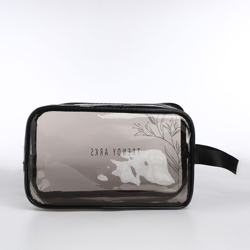 Косметичка ПВХ L-б/н Trendy, 25*8*15, отд на молнии, черный - Simaland фото 2