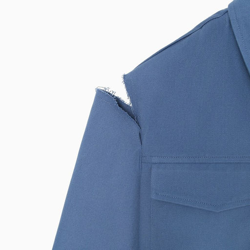 Рубашка женская укороченная с разрезами MIST: Denim, размер 48, синяя