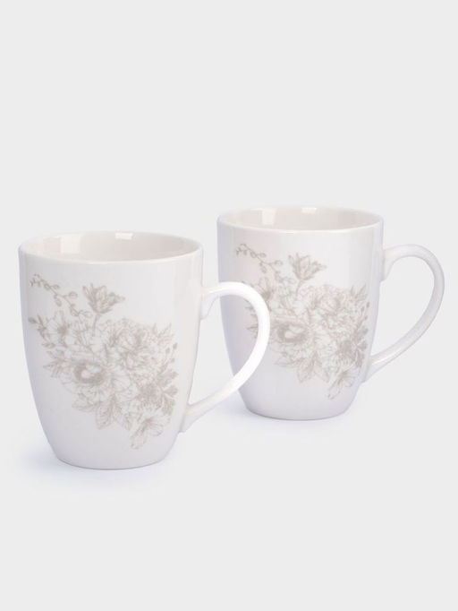 Кружка, 390 мл, 2 шт, фарфор P, белая, Бежевые цветы, Lorenzo - Anna lafarg фото 8