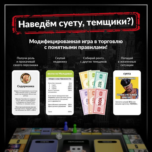 Настольная экономическая игра для тех, кто в теме «СУЕТОЛОГ», 2-6 игрока, 18+