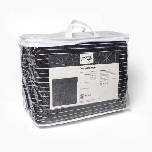 Покрывало евро LoveLife Striped, 200×210±5 см, новосатин