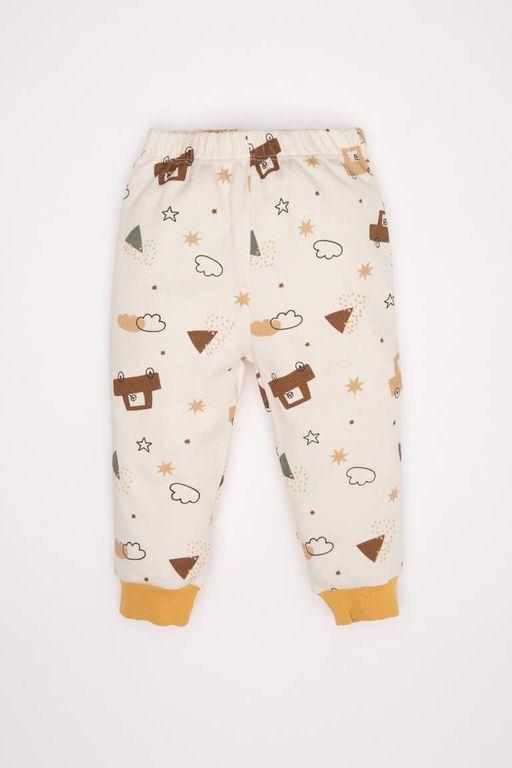 Пижамный комплект с длинными рукавами и рисунком транспортных средств для маленьких мальчиков - Defacto фото 2