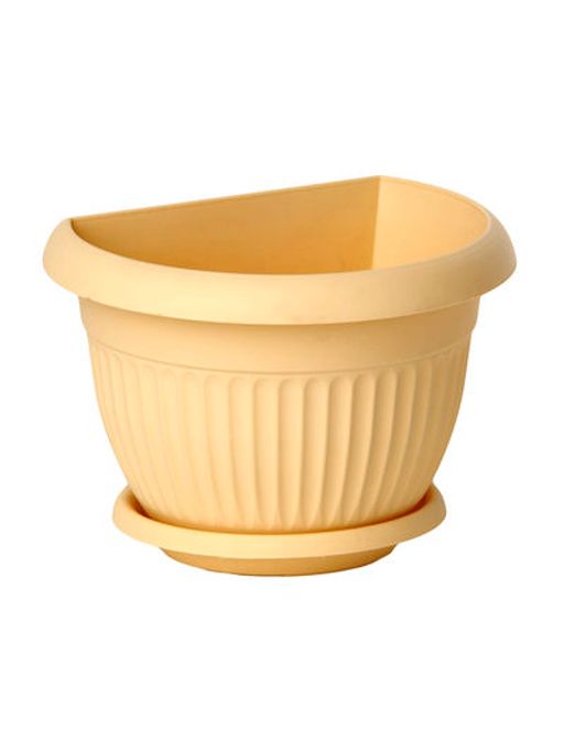 Кашпо ЛИВИЯ настенное D220мм, Белая глина 22х16х17 ("М-пластика") (М 3111)