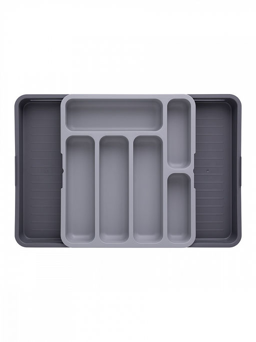 Органайзер для столовых приборов 31x35,5x5,5 серый полипропилен - Denastia фото 4