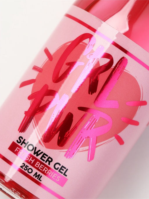 Набор GRL PWR, гель для душа во флаконе шампанское и бомбочка для ванны