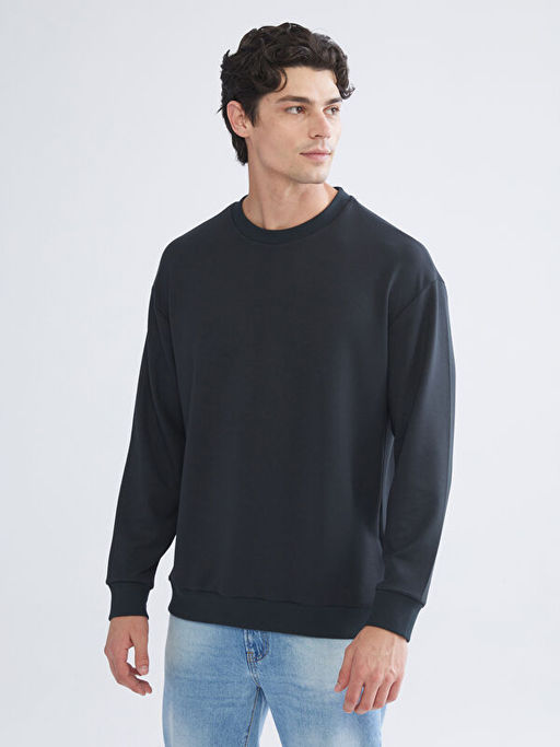 Bisiklet Yaka Erkek Sweatshirt