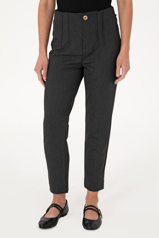 Kad_n Antrasit Carrot High Waist Fit Kanvas Pantolon Sepette S_rpriz _ndirim - U.s. polo assn фото 2