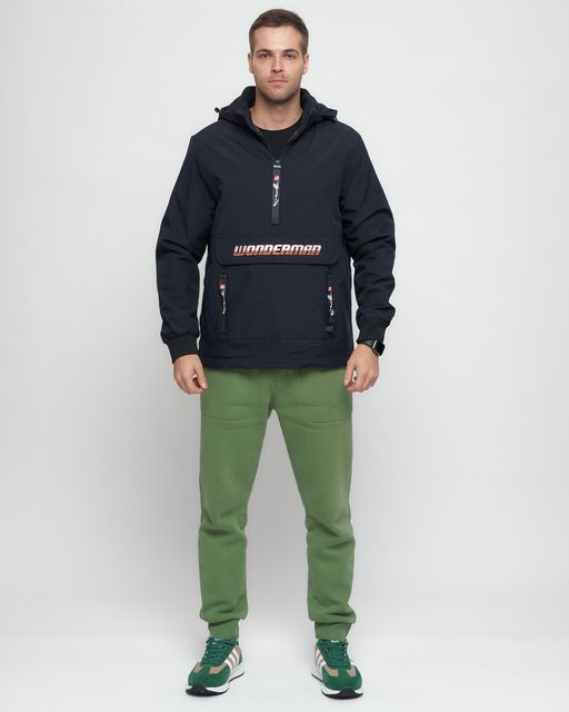 Куртка-анорак спортивная мужская темно-синего цвета 88620TS - Wonderrman фото 2