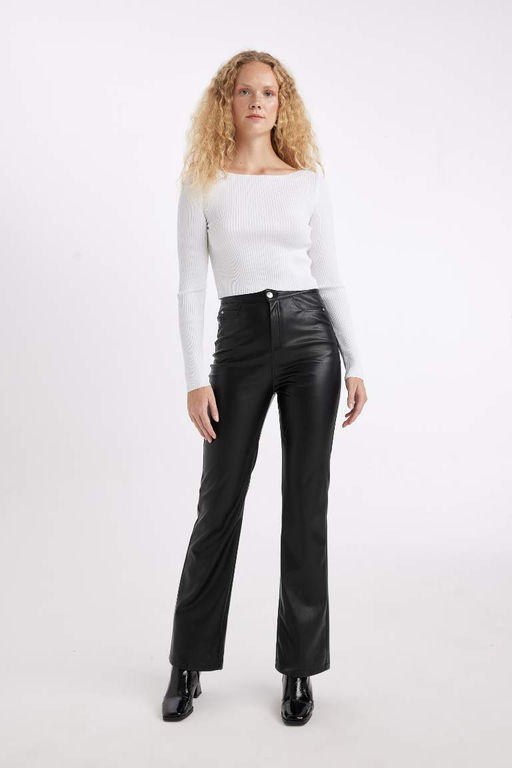 Облегающий свитер с вырезом лодочка - Defacto фото 2