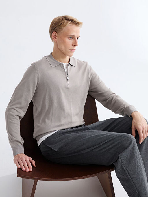 Polo Yaka Erkek Triko Kazak